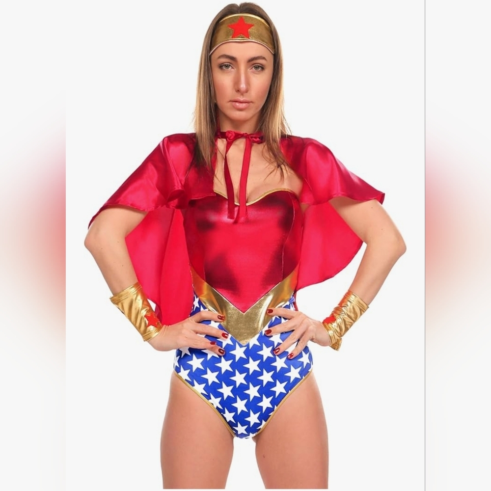 New SM/MD Super Women Maxim Party Supplies Super Empress Superhero Costume, 4-Pi